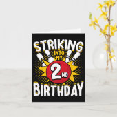Carte 2e anniversaire Bowling Thème Grève dans Anniversa (Fleur jaune)