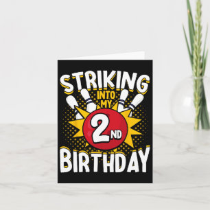 Carte 2e anniversaire Bowling Thème Grève dans Anniversa