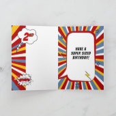 Carte 2e anniversaire Boy Superhero Thème de bande dessi (Intérieur)