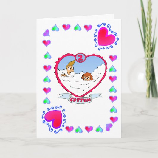 Carte 2e anniversaire Coton (Devant)