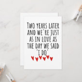 Carte 2e anniversaire de mariage (Devant/Arrière en situation)