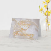 Carte 2e anniversaire de mariage avec dentelle et perles (Fleur jaune)