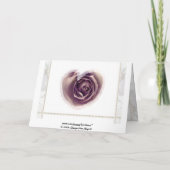 Carte 2e anniversaire de mariage - Cœur de rose violette (Dos)