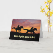 Carte 2e anniversaire de mariage Country Western Cowboy (Fleur jaune)