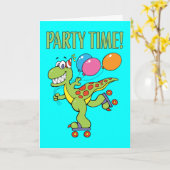 Carte 2e anniversaire Dinosaur (Fleur jaune)