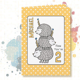 Carte 2e anniversaire mignon dessin pour les enfants Fun