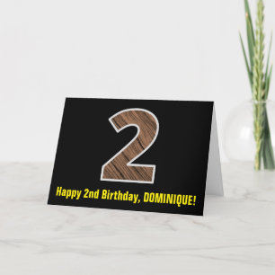 Carte 2e anniversaire : Nom + Faux Motif de céréales en 