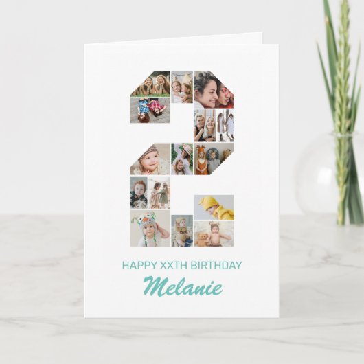 Carte 2e anniversaire Numéro 2 Collage photo personnalis (Devant)