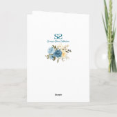 Carte 2e anniversaire Photo Collage bleu Fleur jaune Tur (Dos)