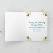 Carte 2e anniversaire Photo Collage bleu Fleur jaune Tur (Intérieur)