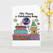 Carte 2e anniversaire Puppy Tshirts et cadeaux (Fleur jaune)