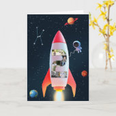 Carte 2e Anniversaire Space Rocket | Immense Collage Pho (Fleur jaune)