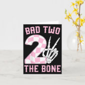 Carte 2e Anniversaire tenue fille mal deux The Bone Part (Fleur jaune)