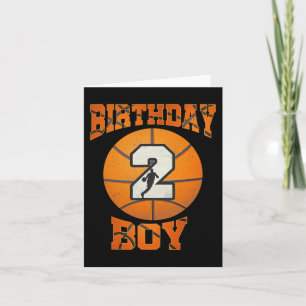Carte 2e anniversaire tenue garçon basket-ball 2e année