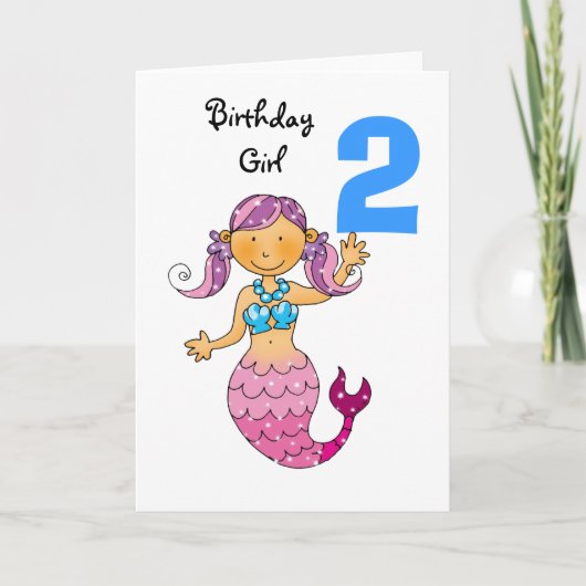 Carte 2e cadeau d'anniversaire pour une fille, mignonne (Devant)
