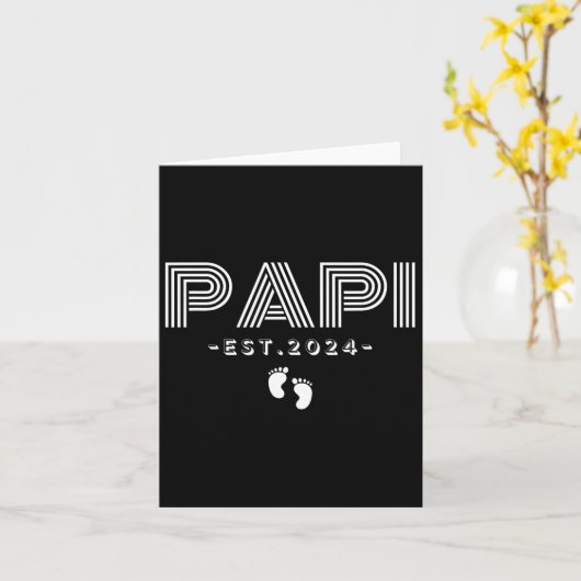 Carte 2E Fois Papi Est 2024 Promu À Papi Nouveau Père (Fleur jaune)