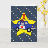 Carte 2e officier de police d'anniversaire (Fleur jaune)