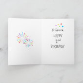 Carte 2ème Deux GRANDS Feux D'Oeuvre Étoiles Joyeux Deux (Intérieur)