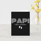 Carte 2ème fois Papi Est 2024 Promu Papi Nouveau Père (Fleur jaune)