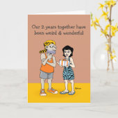 Carte 2nd Anniversary Funny Weird and Wonderful (Fleur jaune)