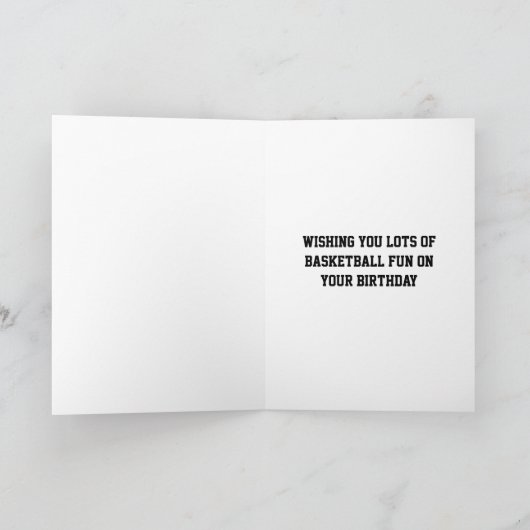 Carte 2nd Birthday Red and White Basketball Player v2 (Intérieur)