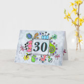Carte 30 30e anniversaire sur mesure imprimé (Fleur jaune)