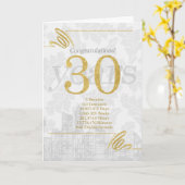 Carte 30 ans Anniversaire des employés Professionnel (Fleur jaune)