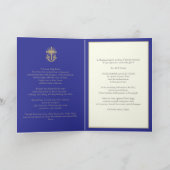 Carte 30 Ans de Sacerdoce Or Élégant Catholique (Intérieur)