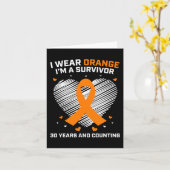Carte 30 ans Leucémie Survivor Dons Orange Cancer Gratui (Fleur jaune)