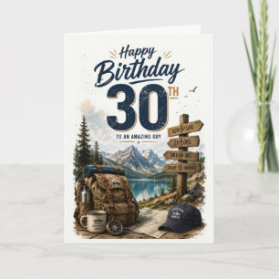 Carte 30 ans, l'homme en plein air pour son anniversaire