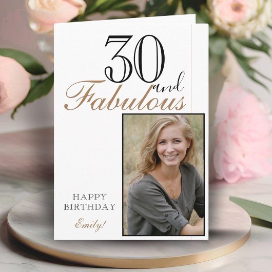 Carte 30 et fabuleux photo d'anniversaire élégante