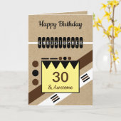 Carte 30 et magnifique brun noir 30ème Anniversaire rust (Fleur jaune)