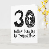Carte 30 Mieux que Alternative 30ème Anniversaire Drôle  (Fleur jaune)