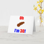 Carte 30 Oh (Image de caca) J'ai 30 ans ! (Fleur jaune)