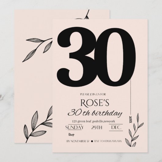 Carte 30e anniversaire (Devant / Derrière)
