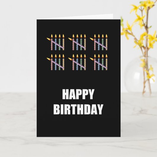 Carte 30e anniversaire avec bougies (Fleur jaune)