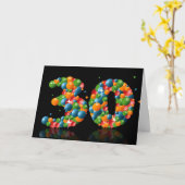 Carte 30e anniversaire avec des numéros formés à partir  (Fleur jaune)