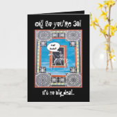 Carte 30e anniversaire avec Skeleton équitation - FUNNY (Fleur jaune)