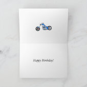Carte 30e anniversaire avec une moto flamboyante (Intérieur)