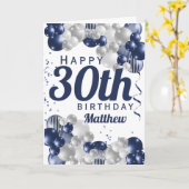 Carte 30e anniversaire Ballons de la marine (Fleur jaune)