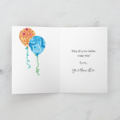 Carte 30e anniversaire Ballons turquoise rose (Intérieur)