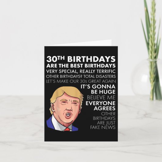 Carte 30e Anniversaire Cadeau Funny Trump Citation Shirt (Devant)