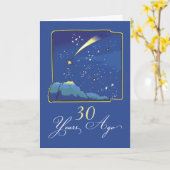 Carte 30e anniversaire d'adoption avec étoiles et ciel n (Fleur jaune)