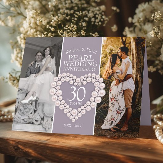 Carte 30e anniversaire de la mariage perle maintenant pu