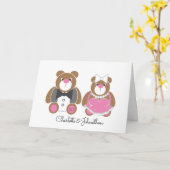 Carte 30e anniversaire de la mariage perle ours en peluc (Fleur jaune)