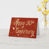 Carte 30e anniversaire de l'employé - Texte Tourbillonna (Fleur jaune)