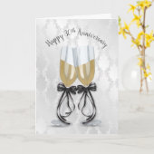 Carte 30e anniversaire de Mariage Toast de Champagne (Fleur jaune)