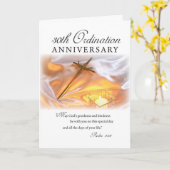 Carte 30e anniversaire d'ordination, bougie croisée (Fleur jaune)