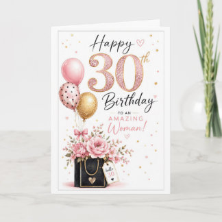 Carte 30e anniversaire élégant de femme