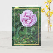 Carte 30e Anniversaire Elizabeth Purple Rose Elegant Gol (Fleur jaune)